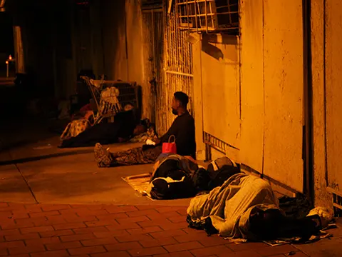 (nighttime, homeless on city street) - INDIANAPOLIS CONTRAPUNTAL<br>by Siren Hand